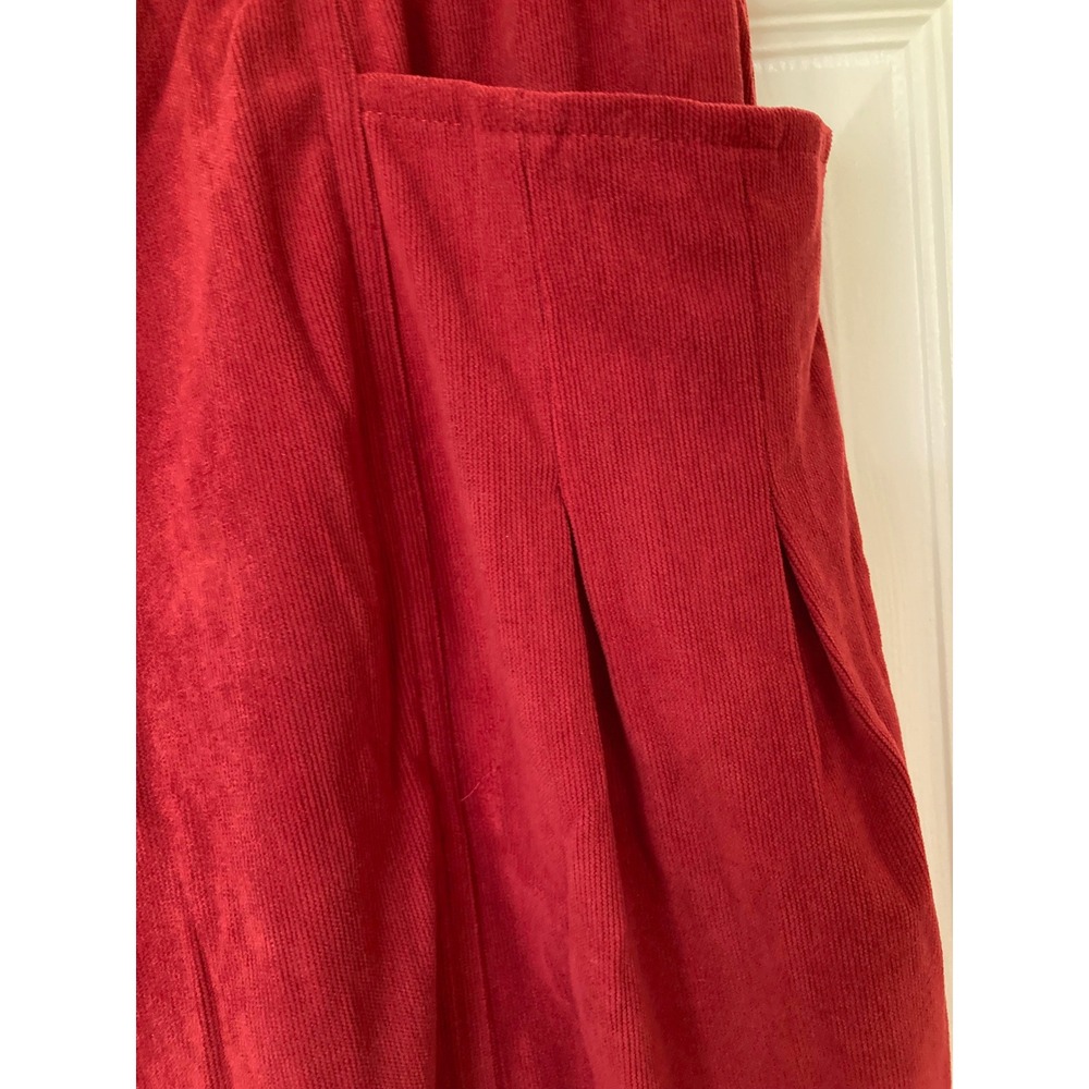 Red Corduroy Wide Leg Pants XL New Relaxed Cozy Loungewear Boho Streetwear - Picture 2 of 6